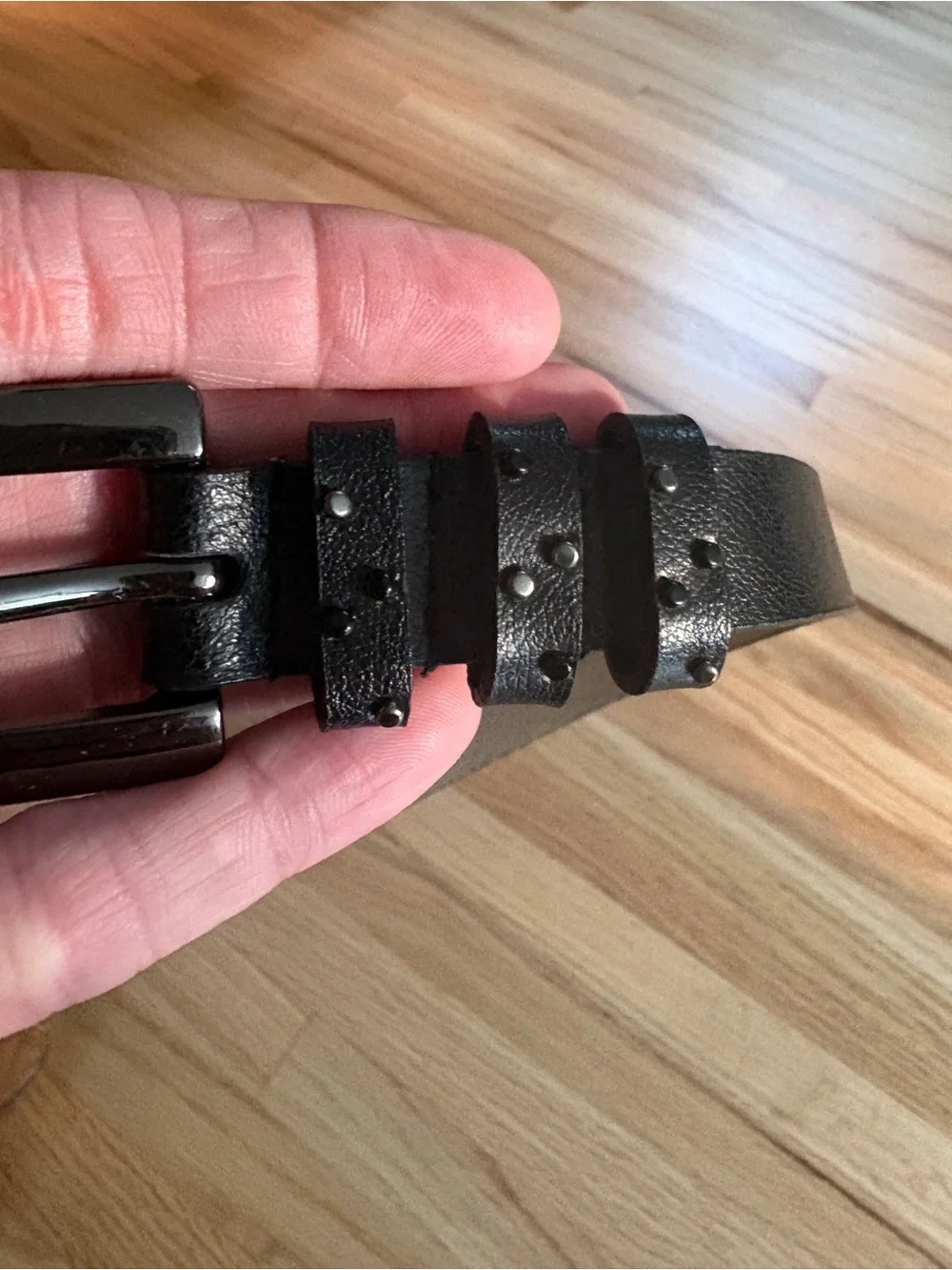Black leather Nine West belt - size XL